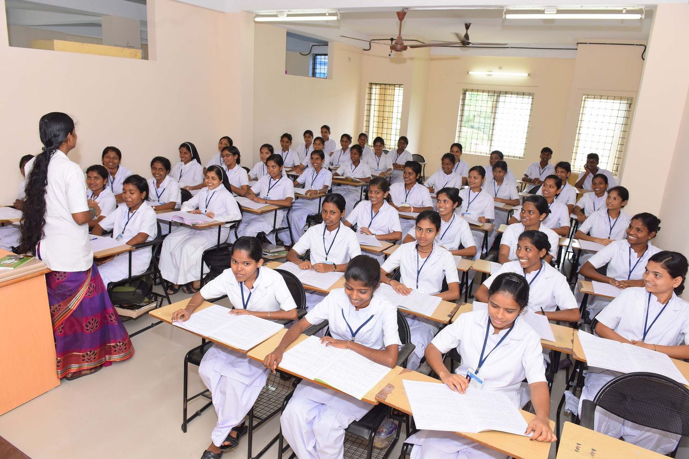 Nursing students in a classroom