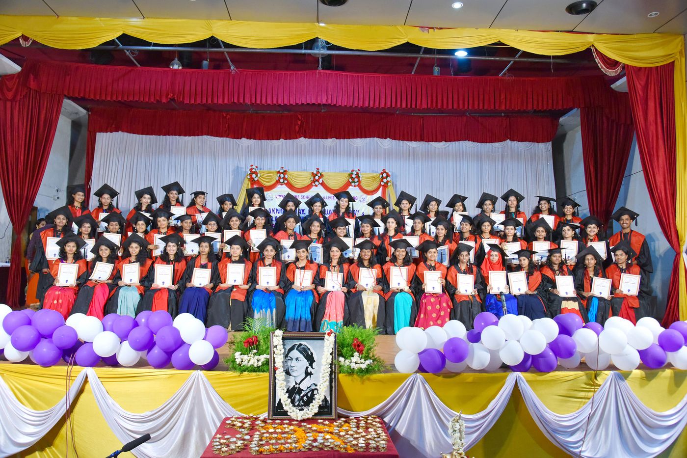 Graduates on stage