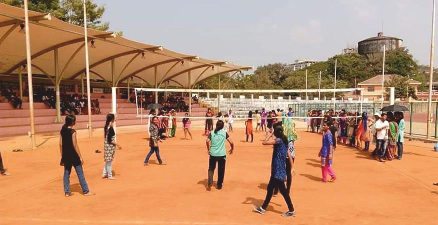 Students on the sports ground